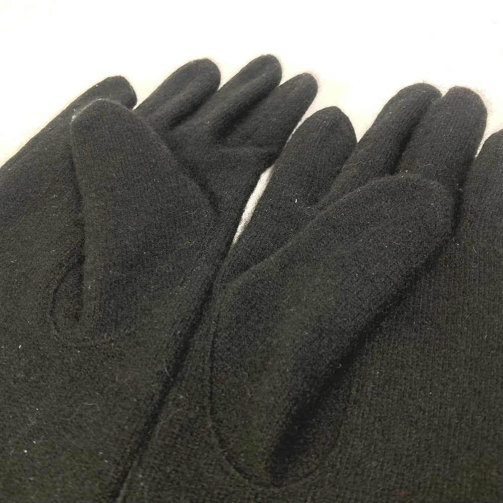CHANEL Glove silk black CC COCO Mark Women Used Authentic