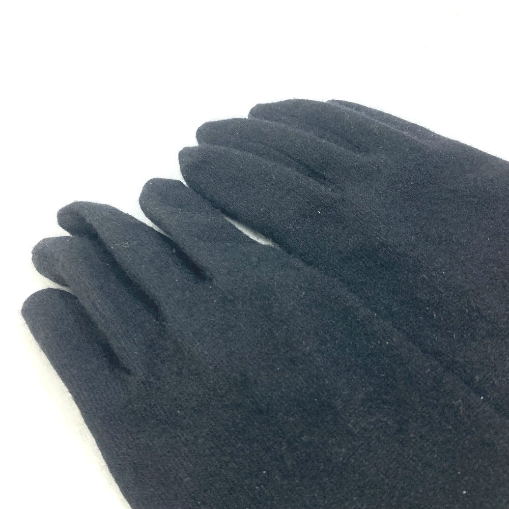 CHANEL Glove silk black CC COCO Mark Women Used Authentic