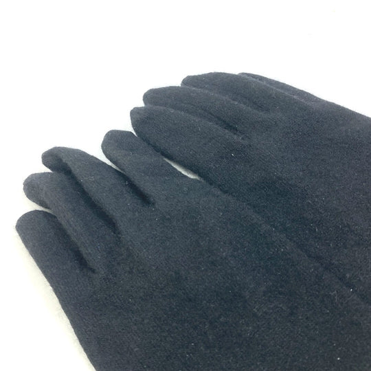 CHANEL Glove silk black CC COCO Mark Women Used Authentic