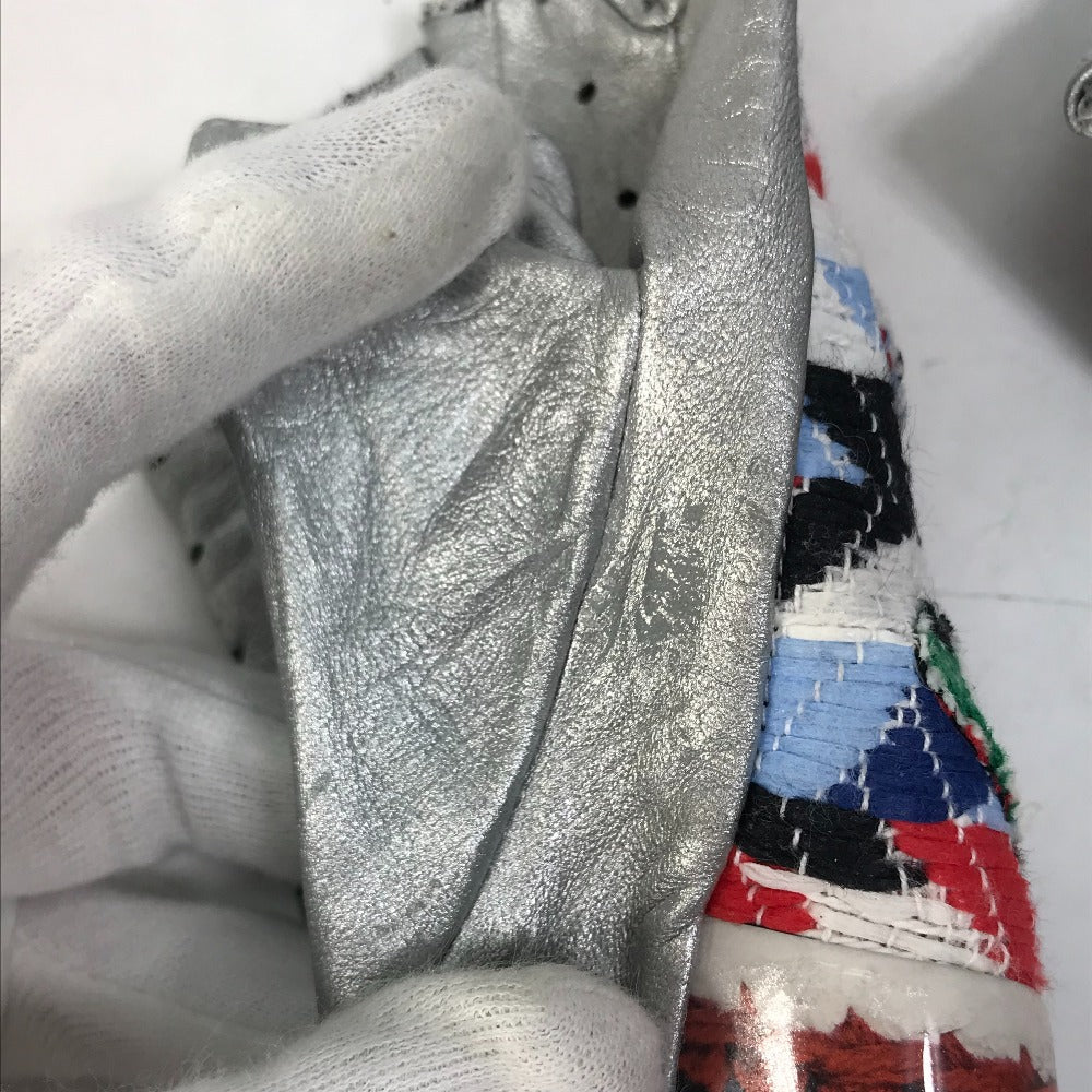 CHANEL Glove leather Silver 16S Gloves CC COCO Mark Women Used Authentic