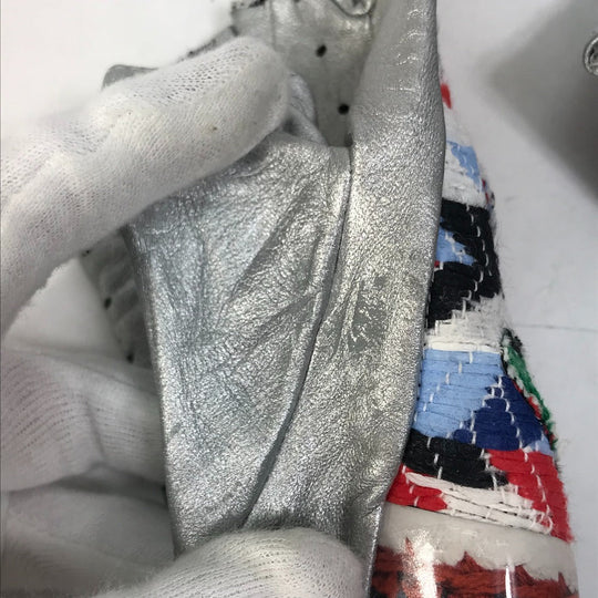CHANEL Glove leather Silver 16S Gloves CC COCO Mark Women Used Authentic