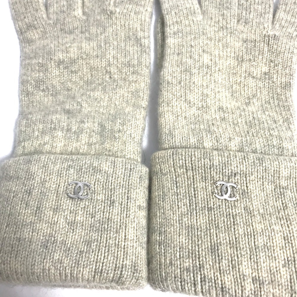 CHANEL gloves cashmere Beige type CC COCO Mark Women Used Authentic