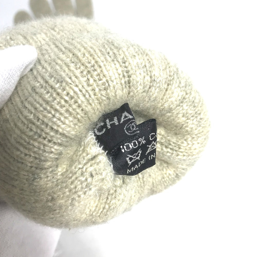 CHANEL gloves cashmere Beige type CC COCO Mark Women Used Authentic