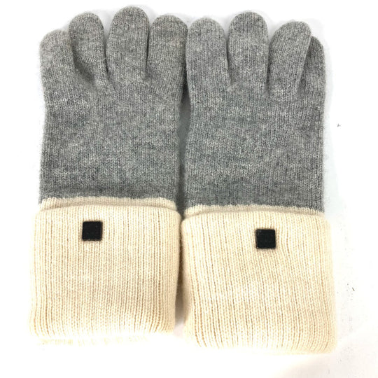 CHANEL gloves cashmere gray Sports CC COCO Mark Women Used Authentic