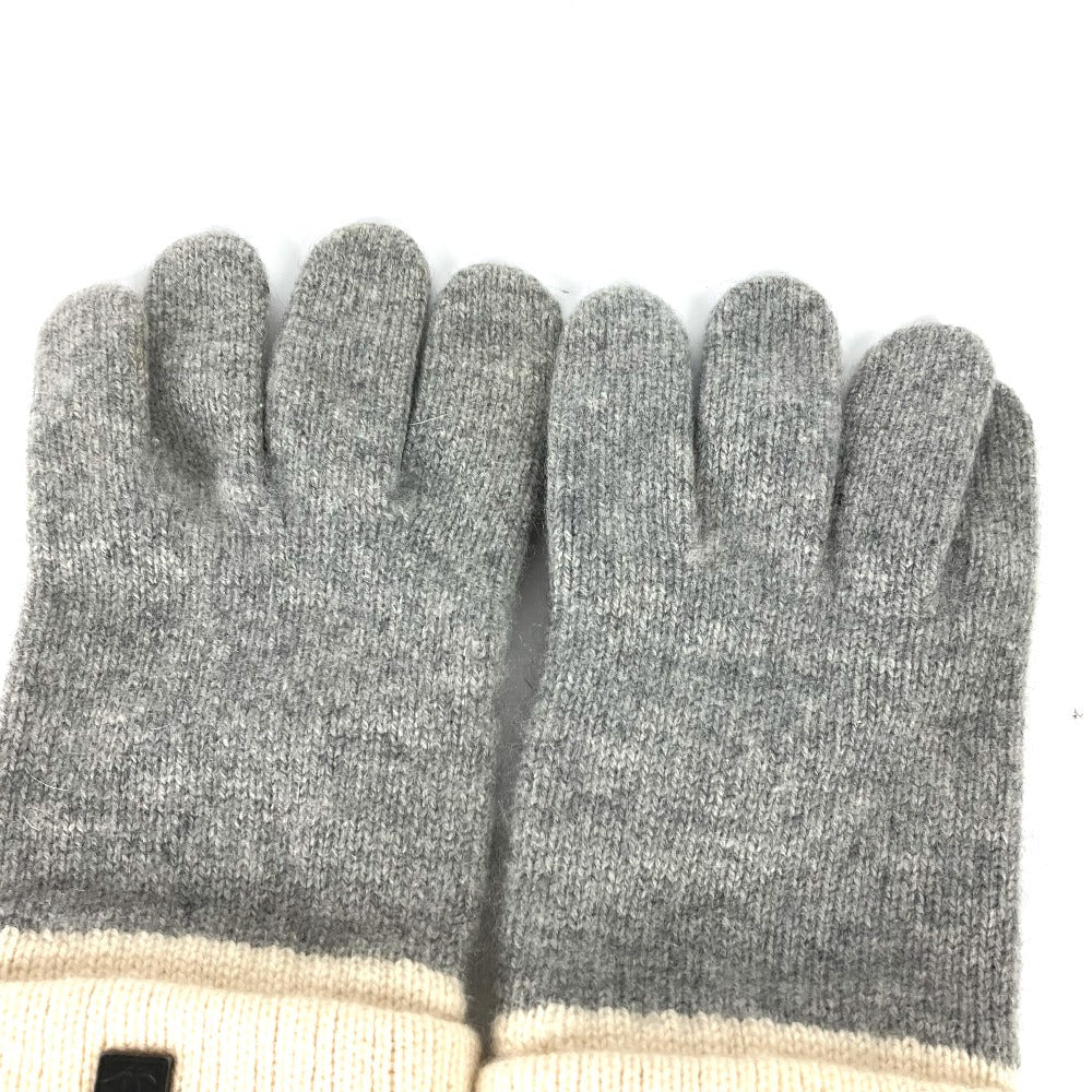 CHANEL gloves cashmere gray Sports CC COCO Mark Women Used Authentic