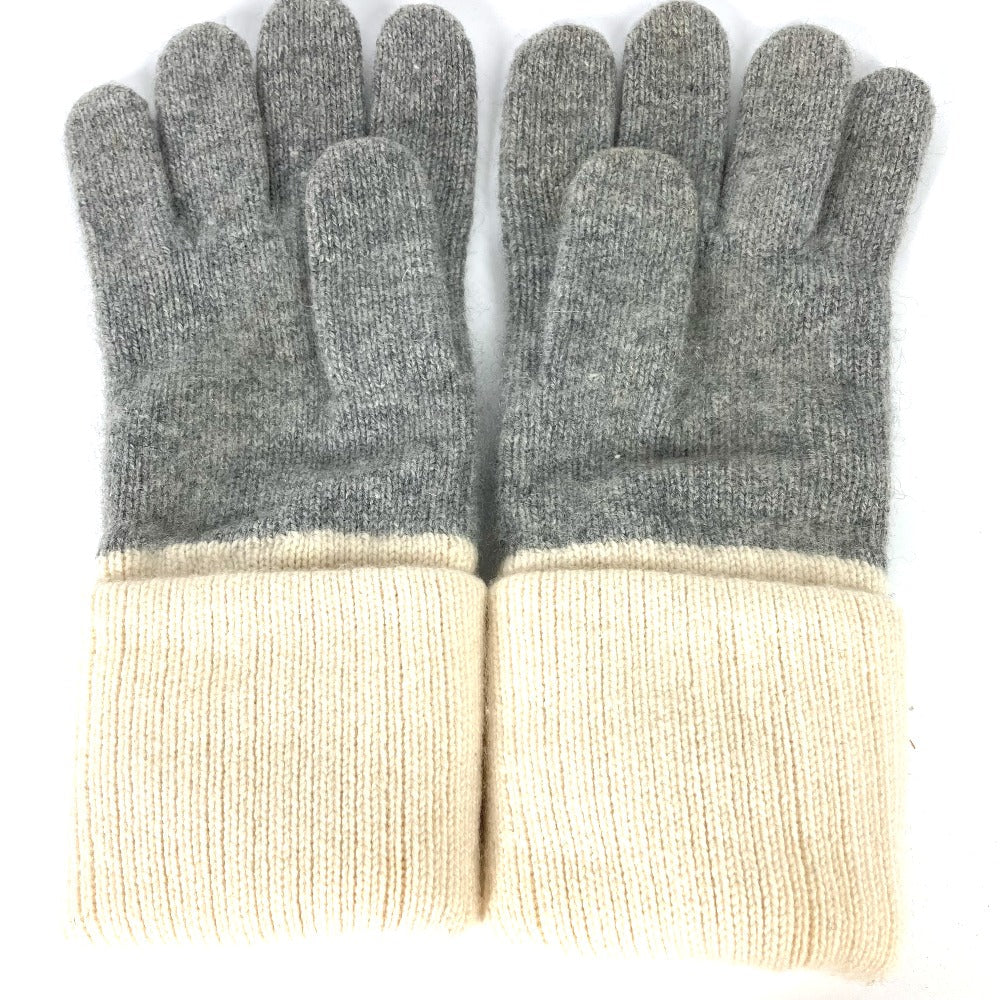CHANEL gloves cashmere gray Sports CC COCO Mark Women Used Authentic