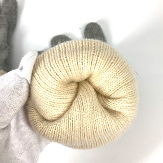 CHANEL gloves cashmere gray Sports CC COCO Mark Women Used Authentic