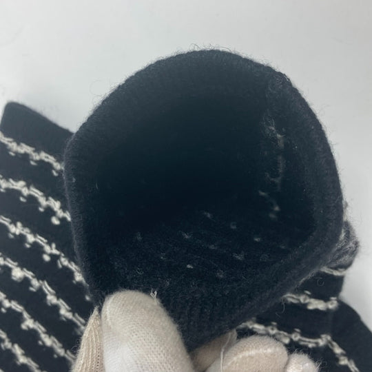 CHANEL gloves P39944 Cashmere, Wool/Cashmere black 10A Arm cover Women Used Authentic