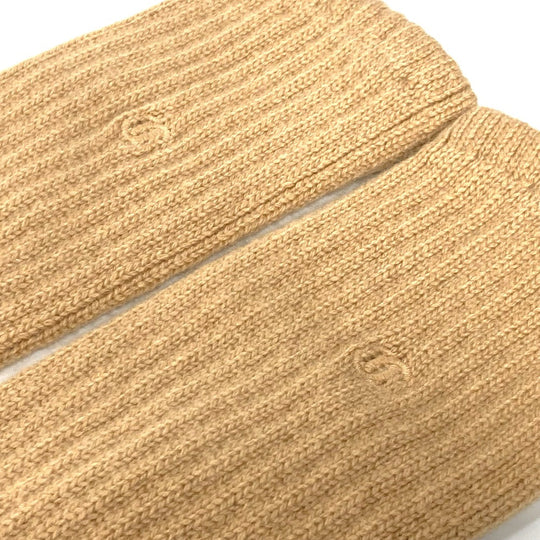 CHANEL gloves cashmere beige CC COCO Mark Women Used Authentic