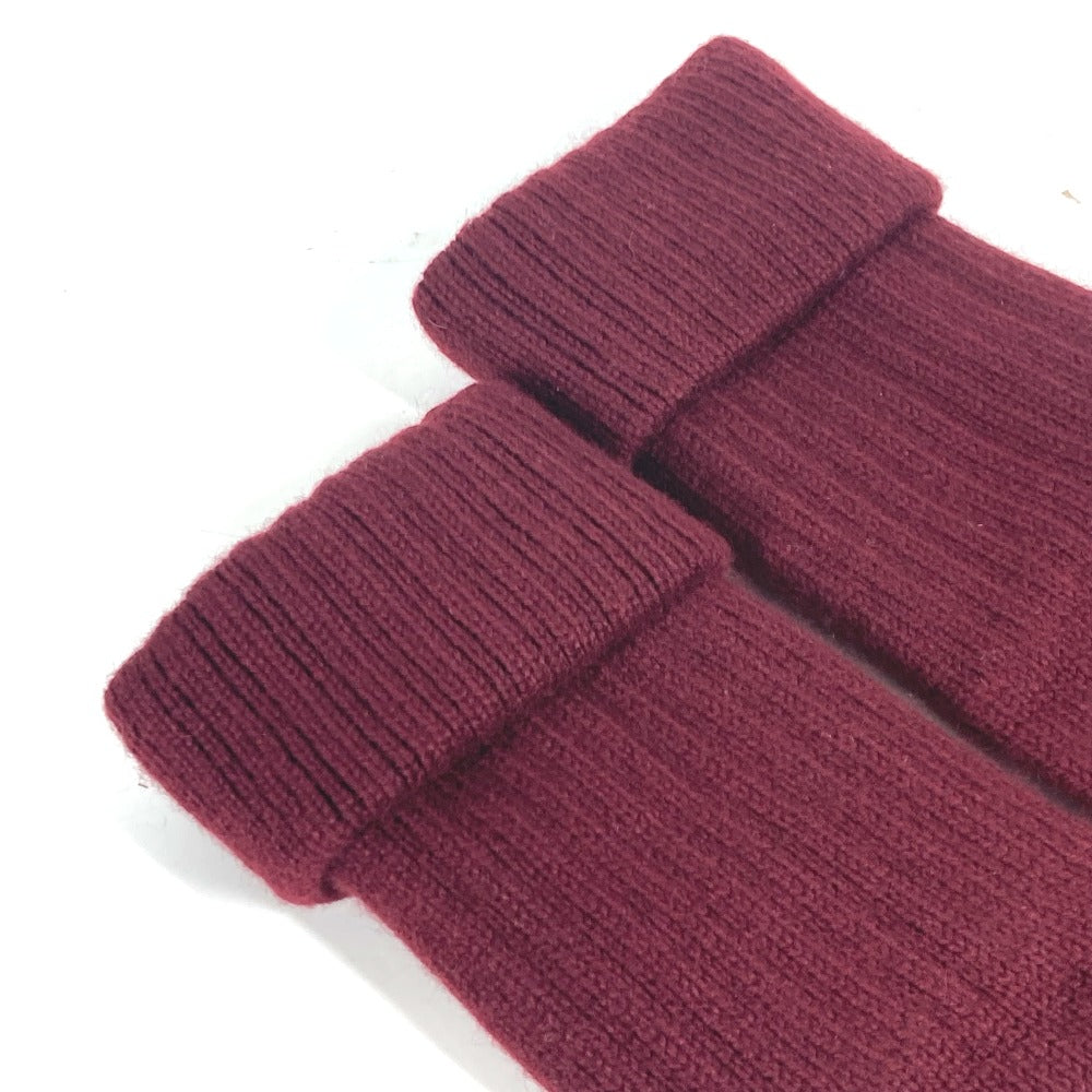 CHANEL gloves cashmere Wine red type CC COCO Mark logo Women Used Authentic