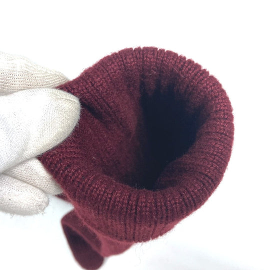 CHANEL gloves cashmere Wine red type CC COCO Mark logo Women Used Authentic