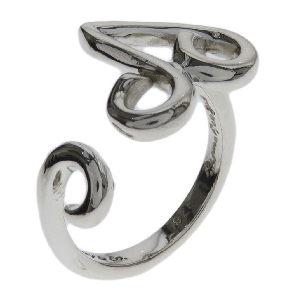 TIFFANY&Co. Ring SV Silver Initial V Women Used Authentic