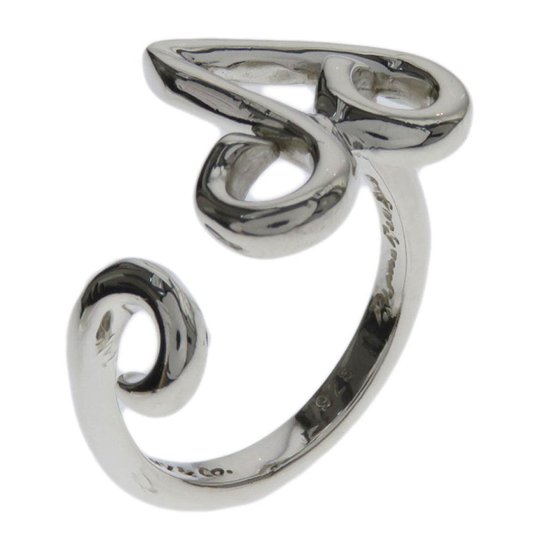 TIFFANY&Co. Ring SV Silver Initial V Women Used Authentic