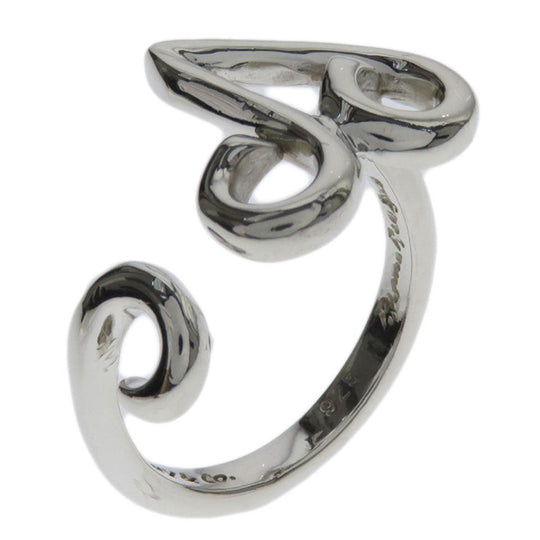 TIFFANY&Co. Ring SV Silver Initial V Women Used Authentic