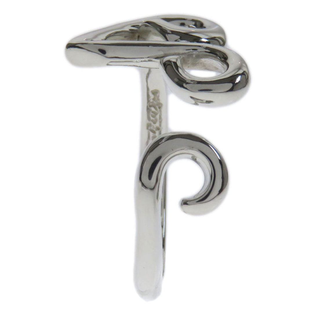 TIFFANY&Co. Ring SV Silver Initial V Women Used Authentic
