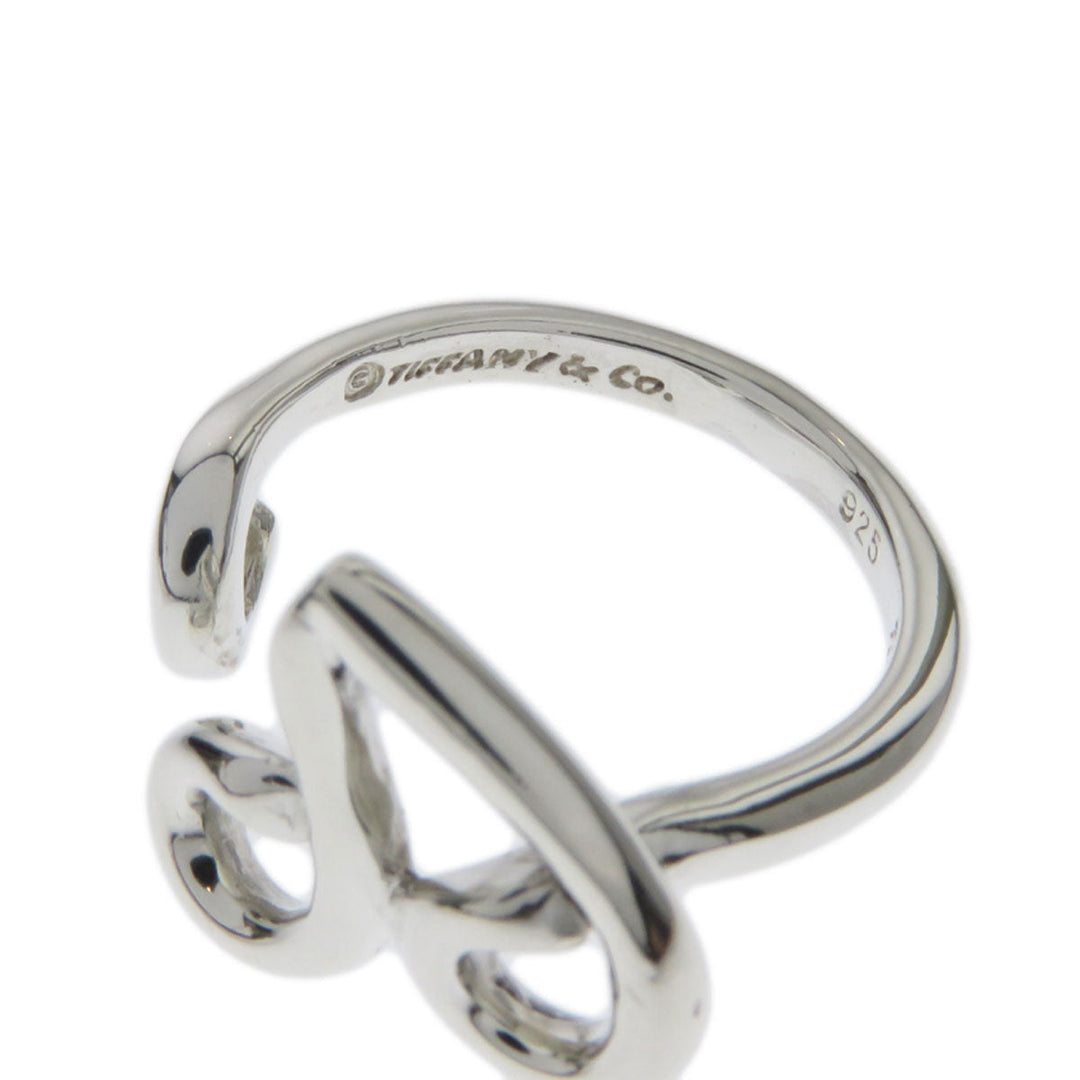 TIFFANY&Co. Ring SV Silver Initial V Women Used Authentic