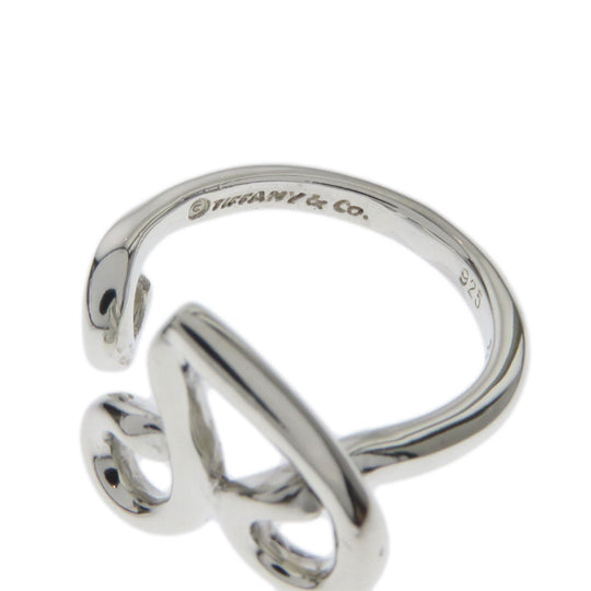 TIFFANY&Co. Ring SV Silver Initial V Women Used Authentic