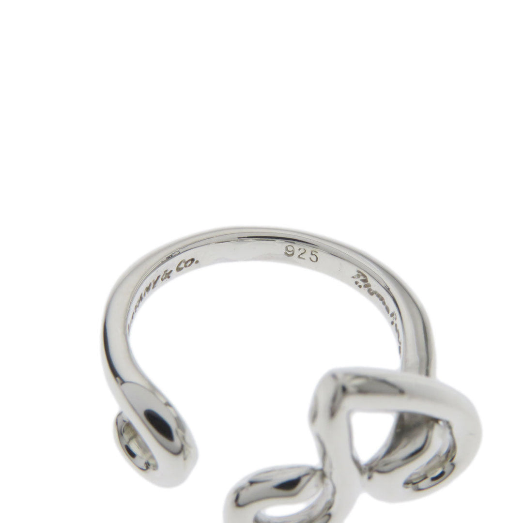 TIFFANY&Co. Ring SV Silver Initial V Women Used Authentic