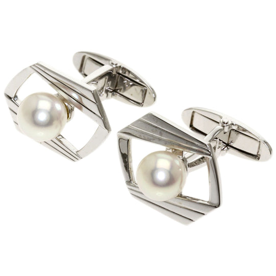 MIKIMOTO cuffs SV Silver Pearl mens Used Authentic
