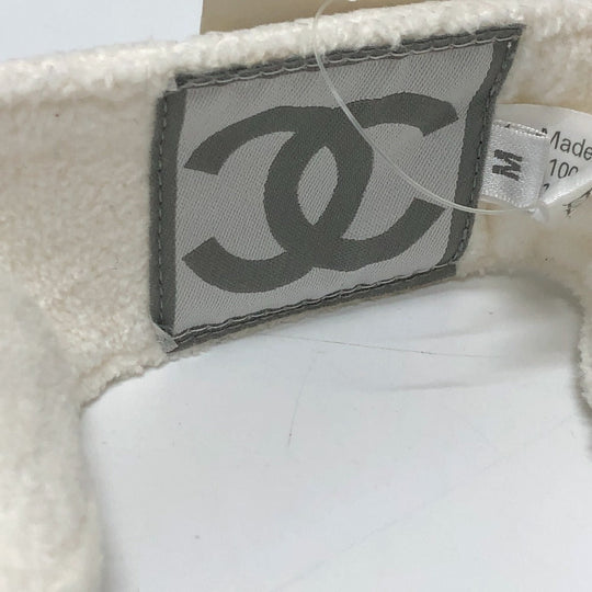 CHANEL hat pile white Sports line hat Women M Used Authentic