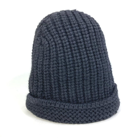 CHANEL Knit hat P39166 Fabric , Alpaca/Silk black Beanie knit cap COCO Mark Braid Women Used Authentic