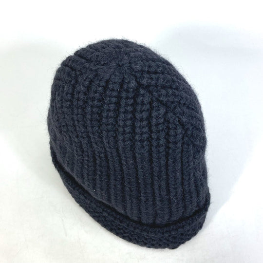 CHANEL Knit hat P39166 Fabric , Alpaca/Silk black Beanie knit cap COCO Mark Braid Women Used Authentic