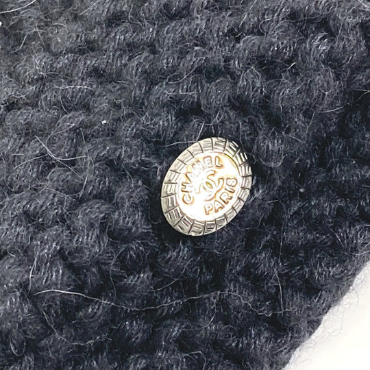 CHANEL Knit hat P39166 Fabric , Alpaca/Silk black Beanie knit cap COCO Mark Braid Women Used Authentic