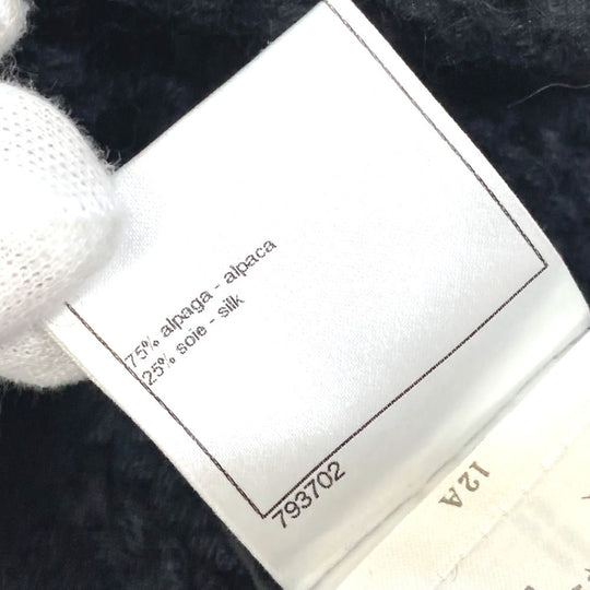 CHANEL Knit hat P39166 Fabric , Alpaca/Silk black Beanie knit cap COCO Mark Braid Women Used Authentic