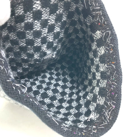 CHANEL Knit hat Cashmere, Viscose Gray x black Beanie knit cap Beanie unisex(Unisex) Used Authentic