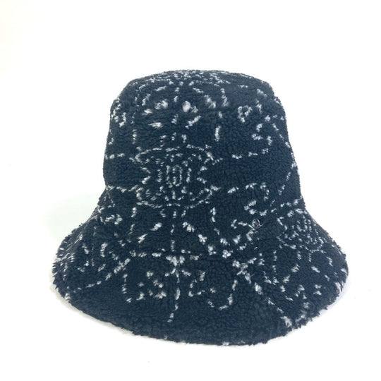 CHANEL hat Fur / Polyester / Cotton black hat COCO Mark CC Women S Used Authentic