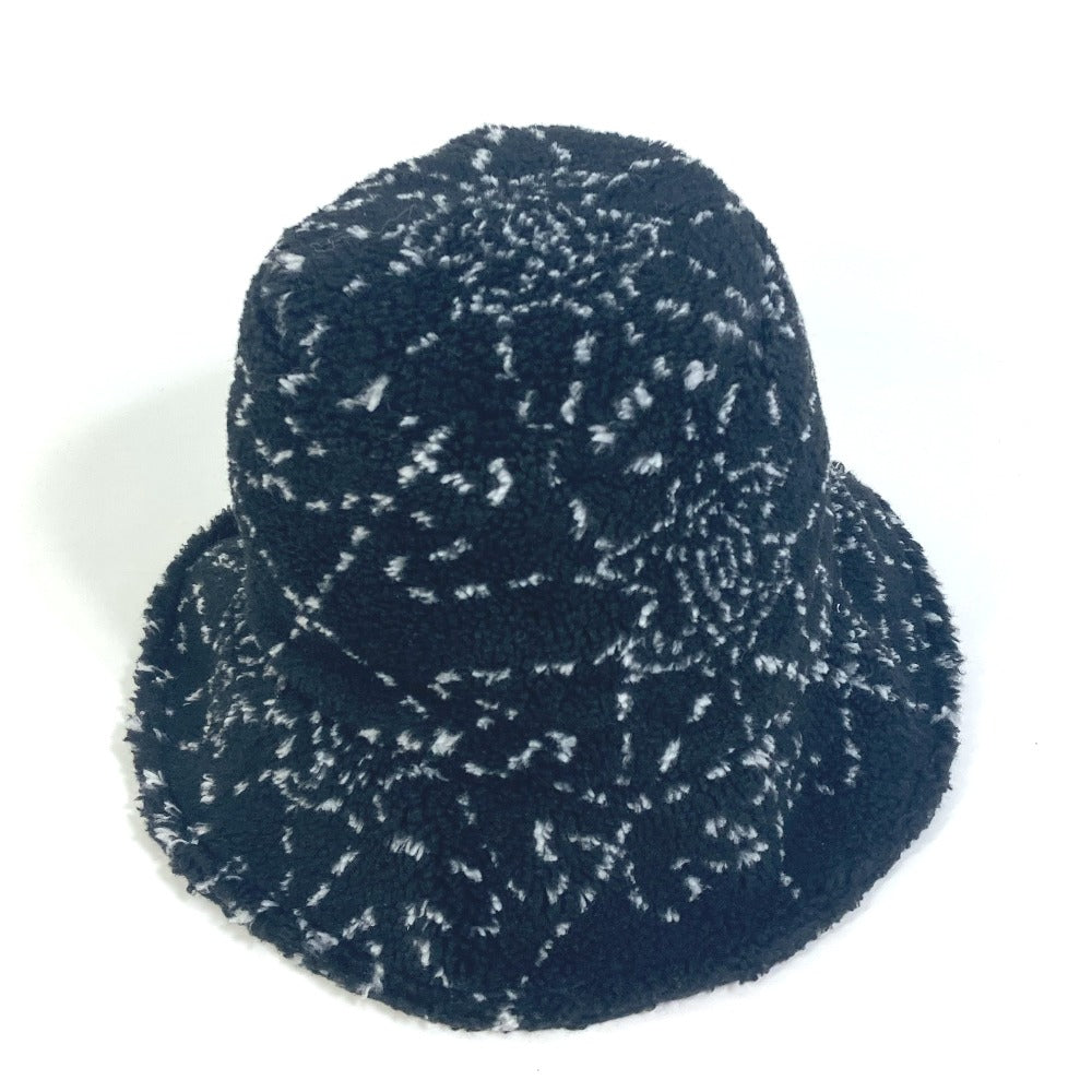 CHANEL hat Fur / Polyester / Cotton black hat COCO Mark CC Women S Used Authentic
