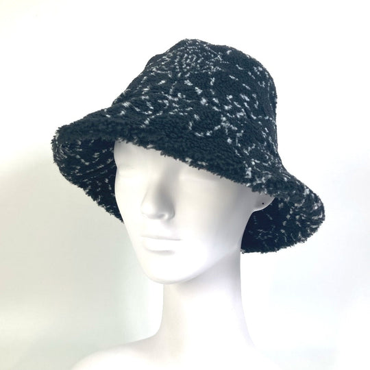 CHANEL hat Fur / Polyester / Cotton black hat COCO Mark CC Women S Used Authentic