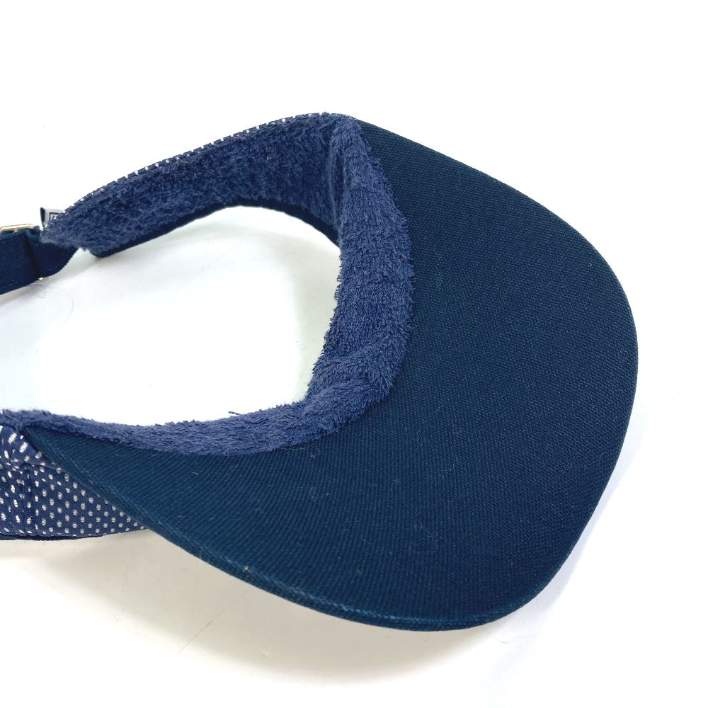 CHANEL Sun visor Nylon Navy Sports CC COCO Mark Women Used Authentic