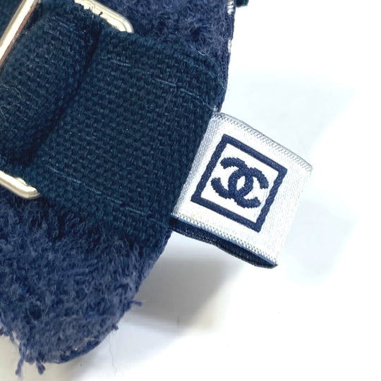 CHANEL Sun visor Nylon Navy Sports CC COCO Mark Women Used Authentic