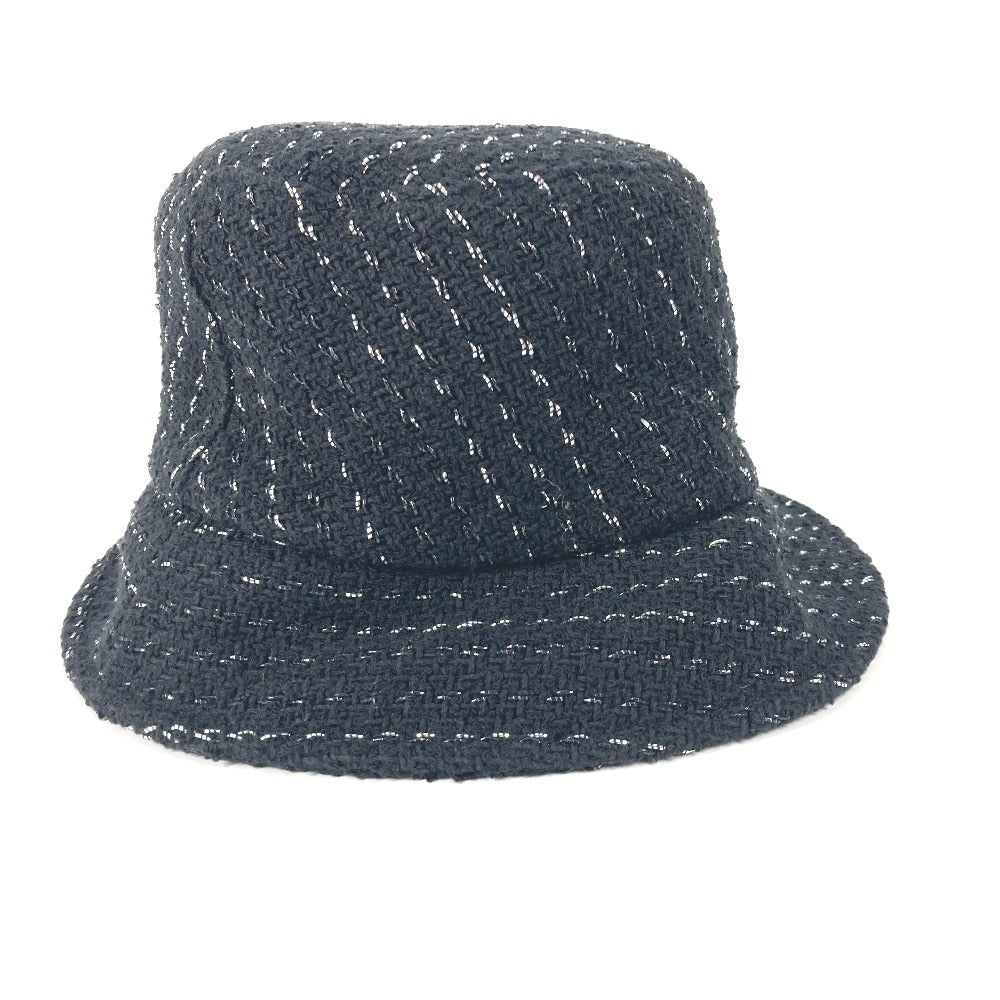 CHANEL hat Cotton, Polyester black 23P Glitter CC COCO Mark Women M Used Authentic