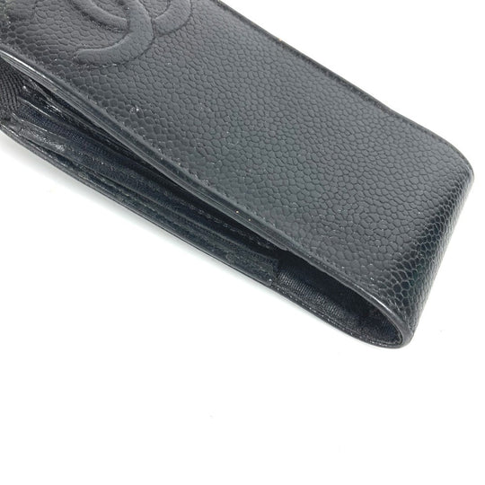 CHANEL Pouch Caviar skin black vintage CC COCO Mark Women Used Authentic
