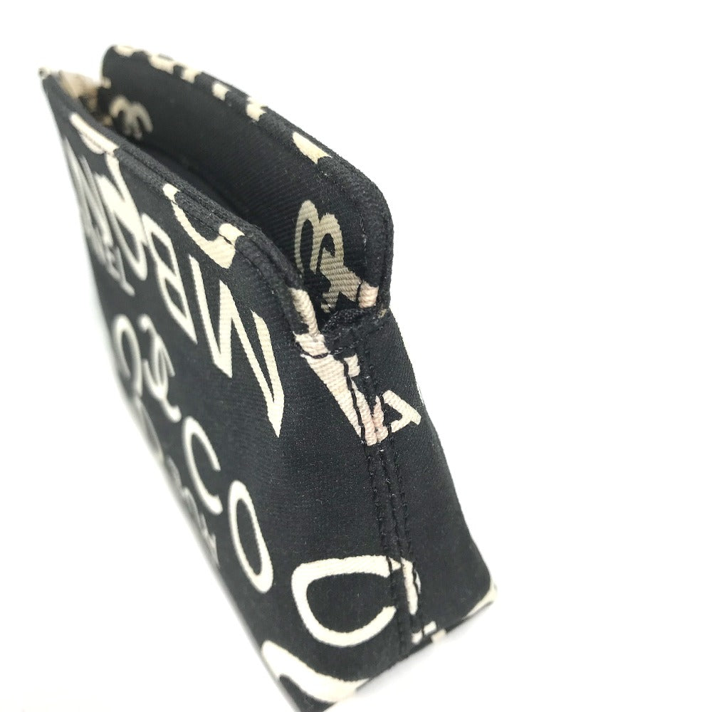 CHANEL Pouch canvas black Multi pouch Bysy line Women Used Authentic