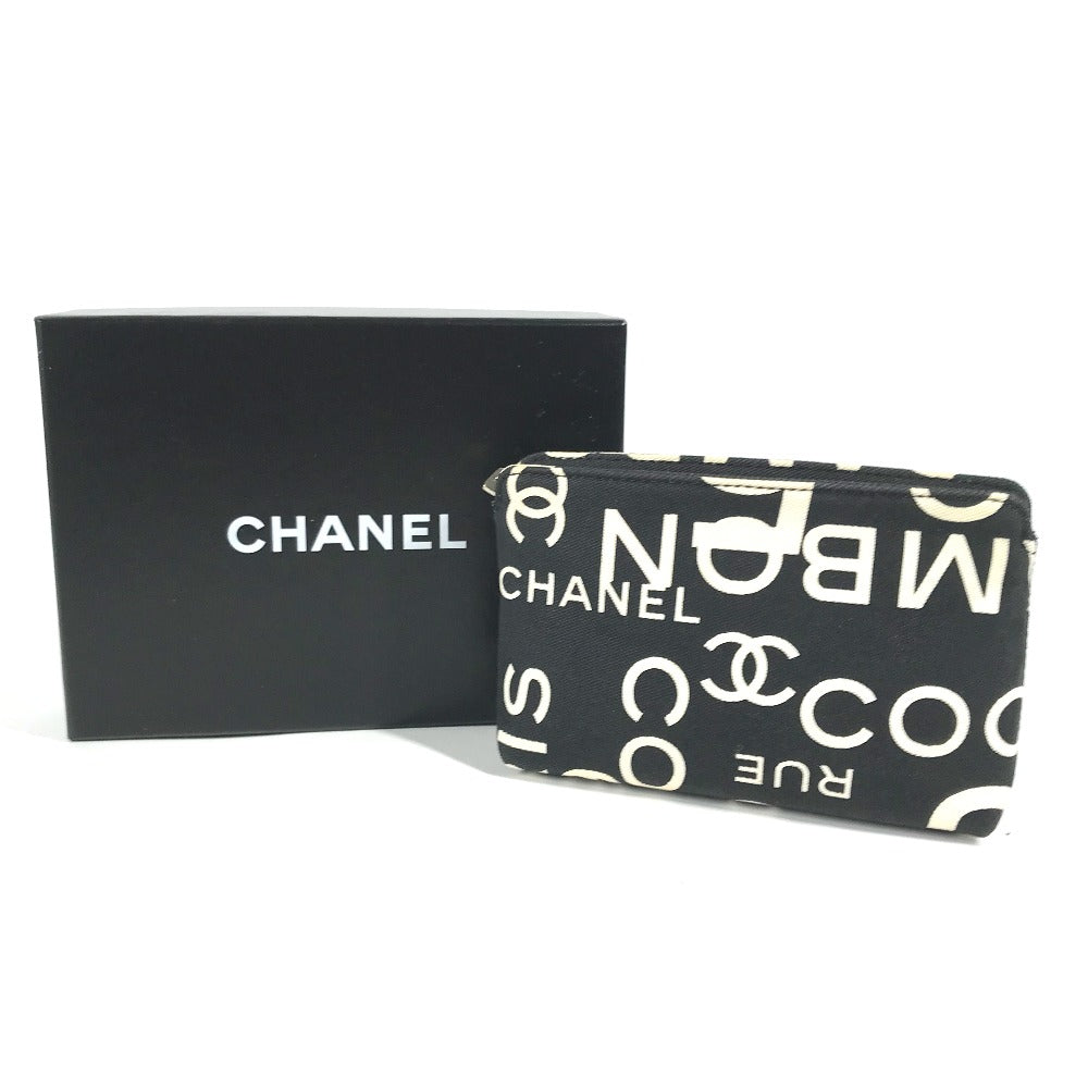 CHANEL Pouch canvas black Multi pouch Bysy line Women Used Authentic