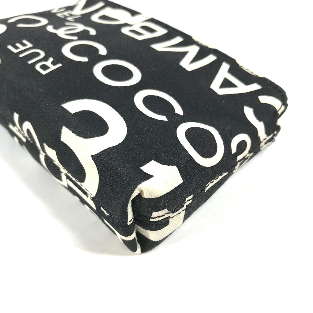 CHANEL Pouch canvas black Multi pouch Bysy line Women Used Authentic