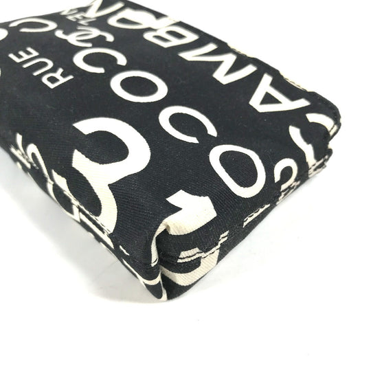 CHANEL Pouch canvas black Multi pouch Bysy line Women Used Authentic