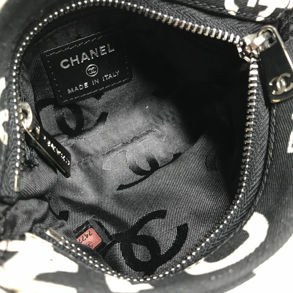 CHANEL Pouch canvas black Multi pouch Bysy line Women Used Authentic