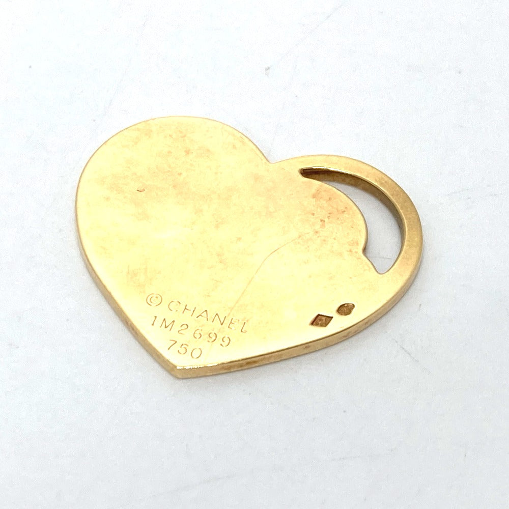 CHANEL Pendant top 18K Yellow Gold gold K18 Camellia Heart Women Used Authentic