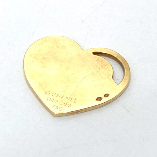 CHANEL Pendant top 18K Yellow Gold gold K18 Camellia Heart Women Used Authentic
