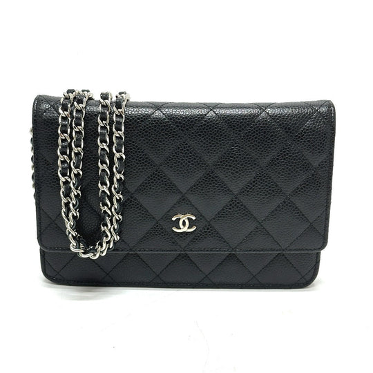 CHANEL Shoulder Bag AP0250 Caviar skin black Matrasse COCO Mark Classic Chain Wallet