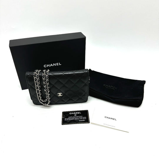 CHANEL Shoulder Bag AP0250 Caviar skin black Matrasse COCO Mark Classic Chain Wallet