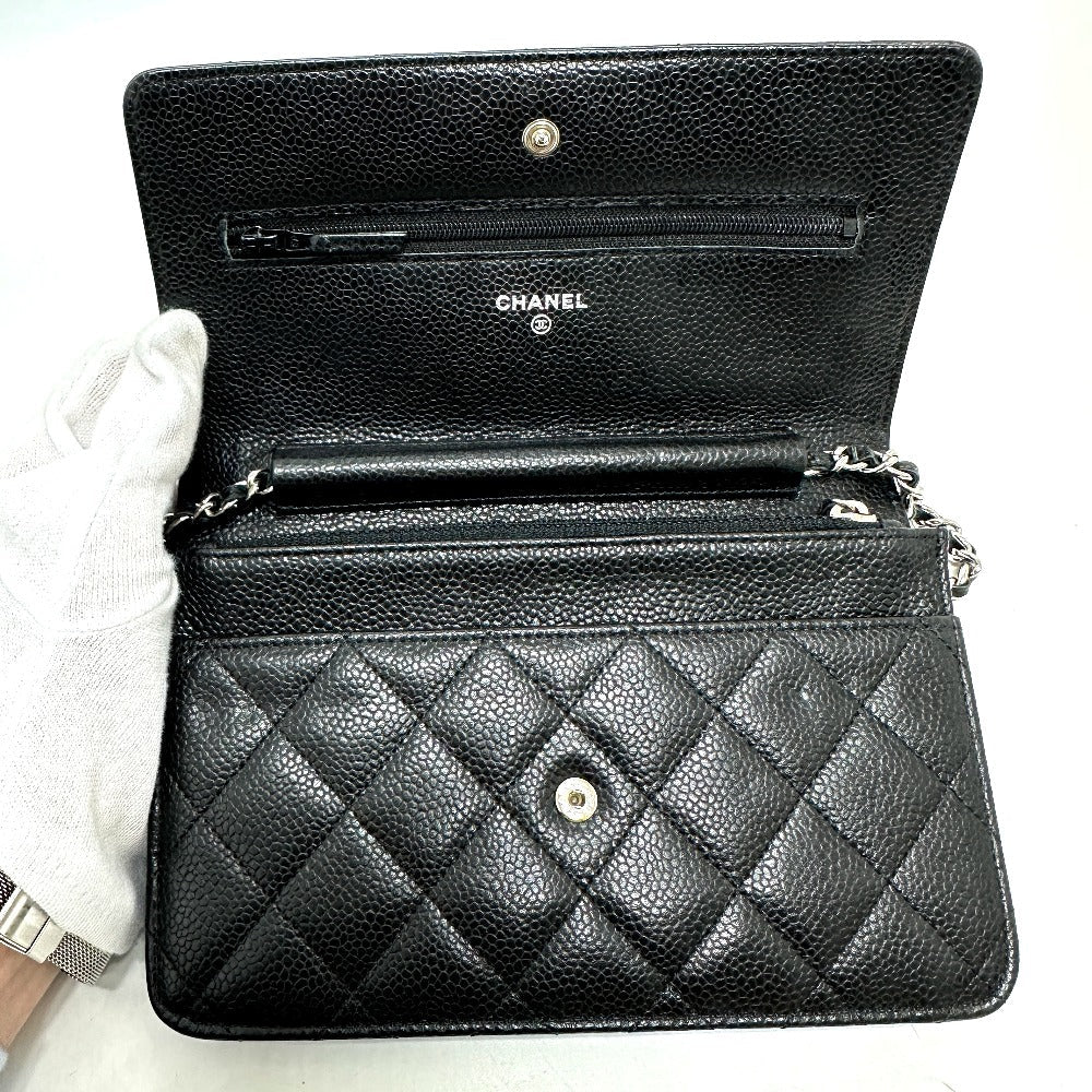 CHANEL Shoulder Bag AP0250 Caviar skin black Matrasse COCO Mark Classic Chain Wallet