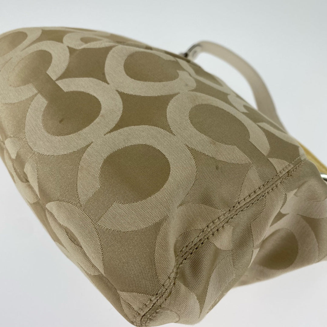COACH Shoulder Bag A1069-14579 canvas beige Op art