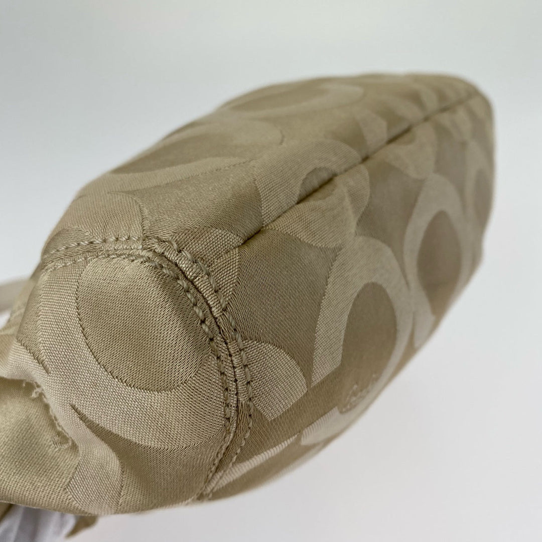 COACH Shoulder Bag A1069-14579 canvas beige Op art