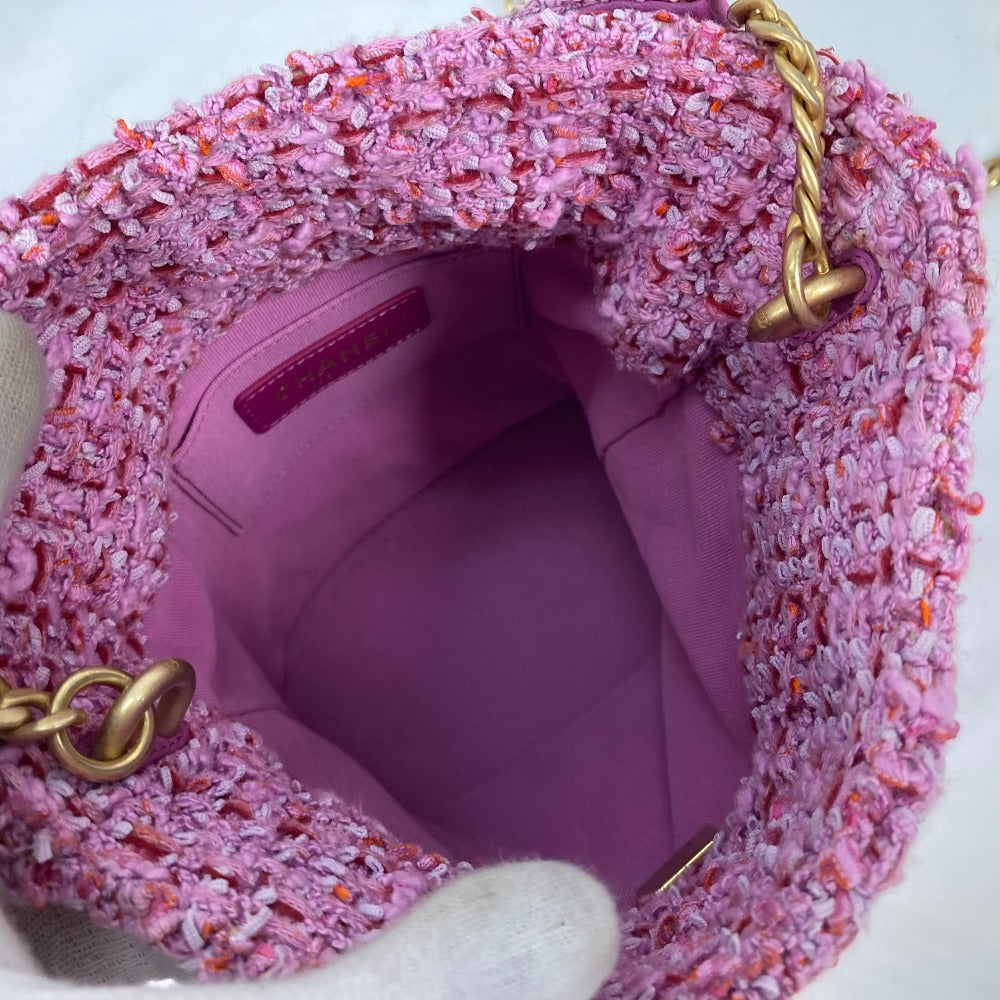 CHANEL Shoulder Bag tweed pink 2022Stainless Steel CC COCO Mark Chain Women Used Authentic