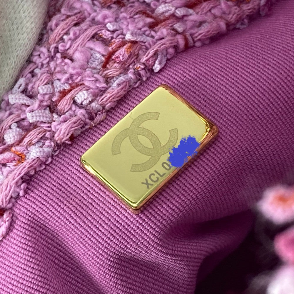 CHANEL Shoulder Bag tweed pink 2022Stainless Steel CC COCO Mark Chain Women Used Authentic